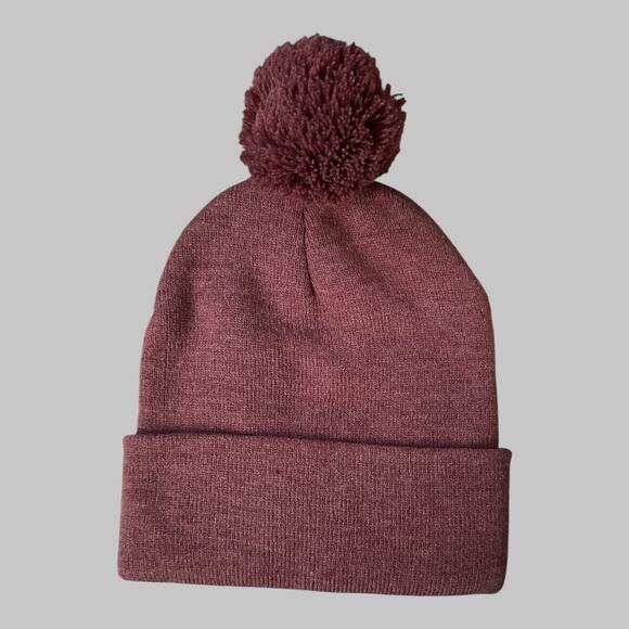 Faith Over Fear Cuffed Beanie Hat Sportswear Cozy Winter Snow Outdoor Maroon - Picture 3 of 8